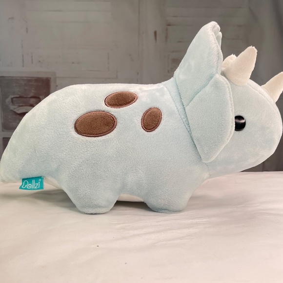 Bellzi Seri The Triceratops Dinosaur Blue Plush Toy 12 Inches Stuffed Animal - Picture 8 of 16
